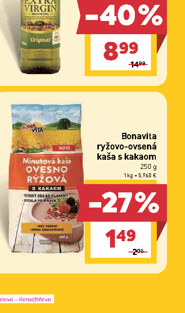 Bonavita ryžovo-ovsená kaša s kakaom