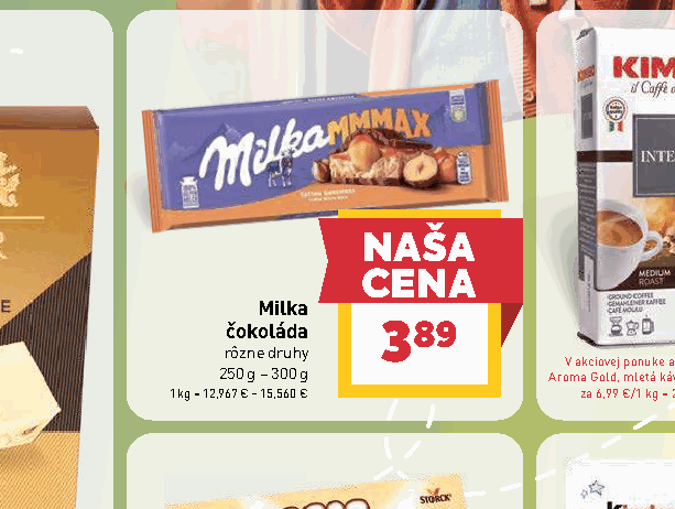 Milka čokoláda rôzne druhy