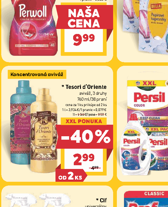 Tesori d‘Oriente aviváž, 3 druhy