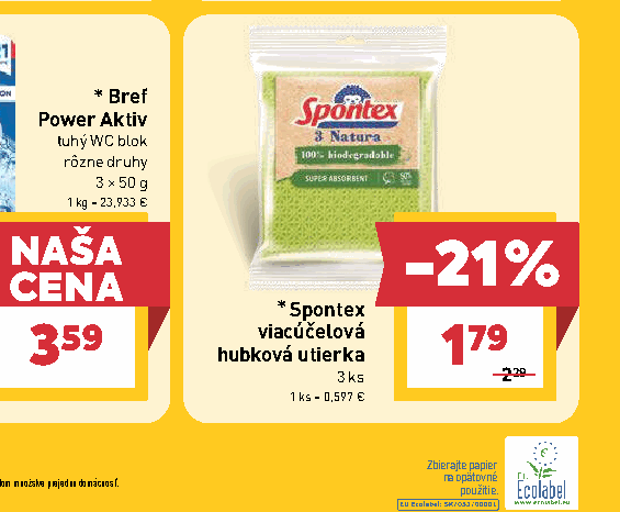 Spontex viacúčelová hubková utierka