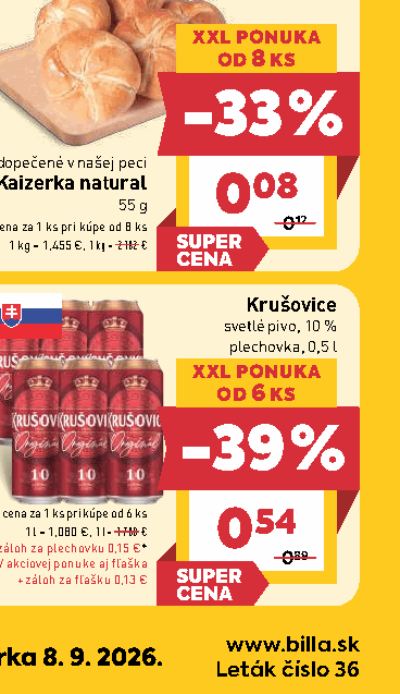 Krušovice svetlé pivo, 10 % plechovka, 0,5 l