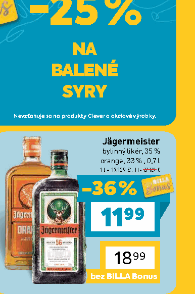 Jägermeister bylinný likér, 35 % orange, 33 % , 0,7 l