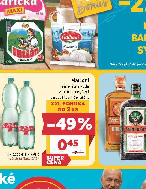 Mattoni minerálna voda viac druhov, 1,5 l