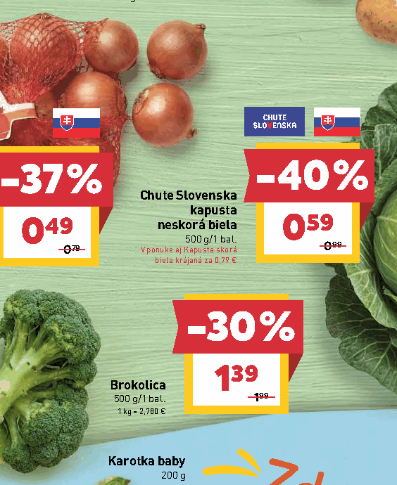 Chute Slovenska kapusta neskorá biela V ponuke aj Kapusta skorá biela krájaná za 0,79 €