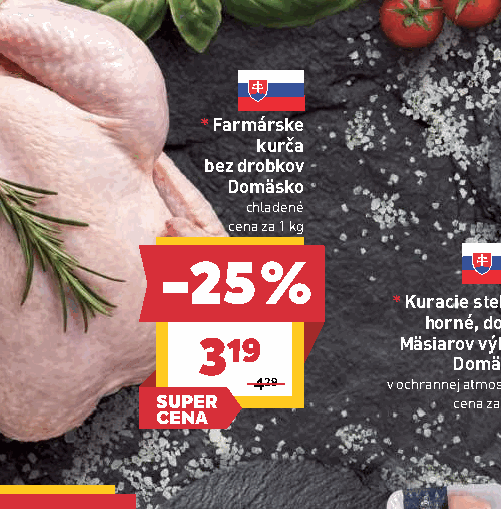 Farmárske kurča bez drobkov Domäsko chladené