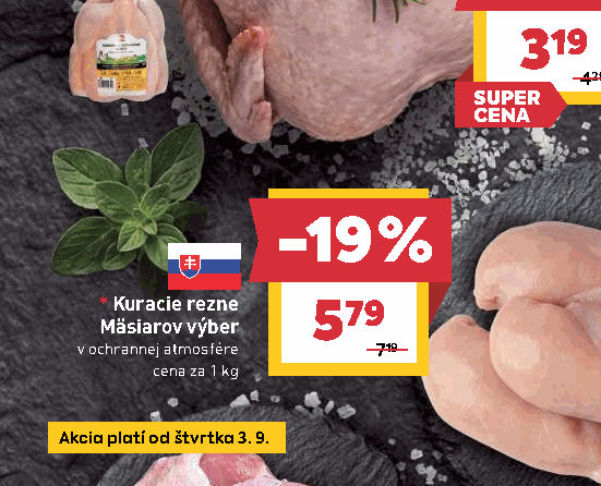 Kuracie rezne Mäsiarov výber v ochrannej atmosfére