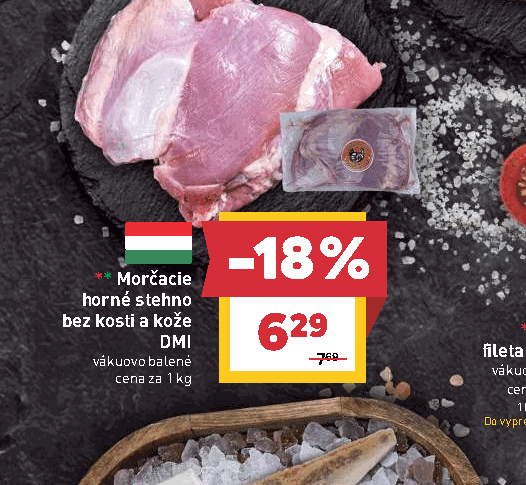 Morčacie horné stehno bez kosti a kože DMI vákuovo balené