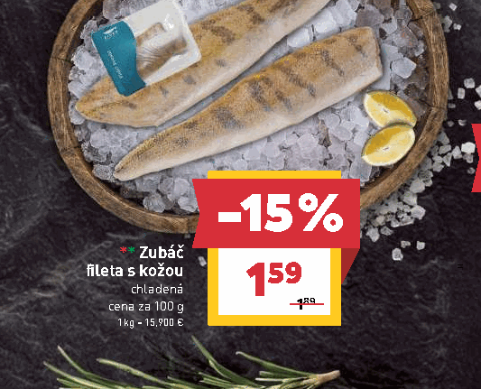Zubáč fileta s kožou chladená