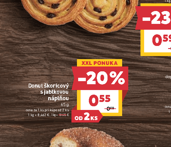 Donut škoricový s jablkovou náplňou