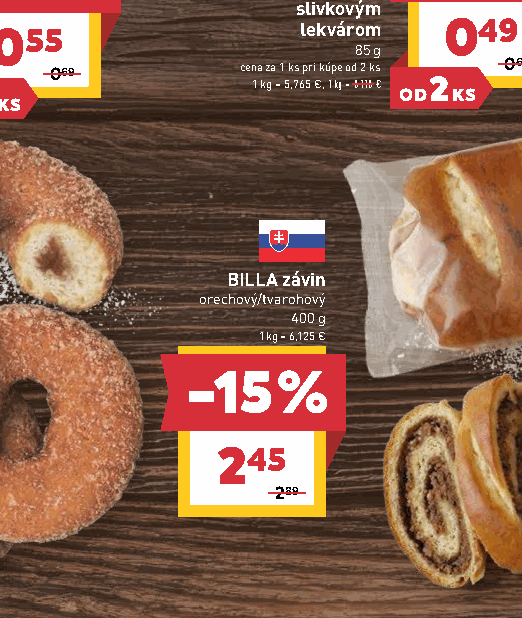 BILLA závin orechový/tvarohový