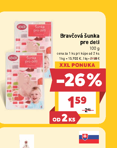 Bravčová šunka pre deti