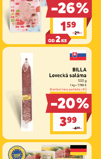 BILLA Lovecká saláma