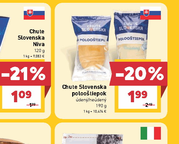 Chute Slovenska polooštiepok údený/neúdený