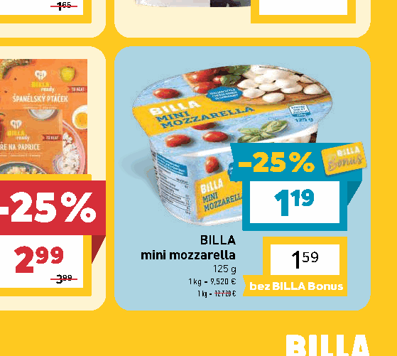 BILLA mini mozzarella