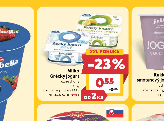 Milko Grécky jogurt rôzne druhy