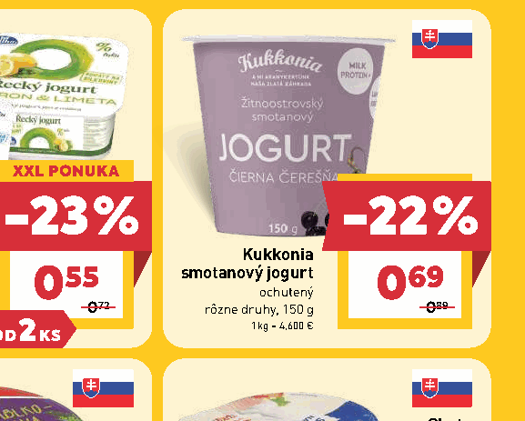 Kukkonia smotanový jogurt ochutený rôzne druhy, 150 g