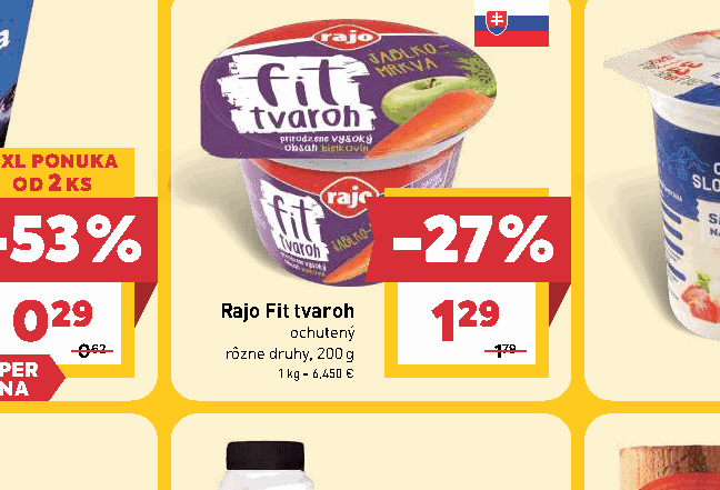 Rajo Fit tvaroh ochutený rôzne druhy, 200 g