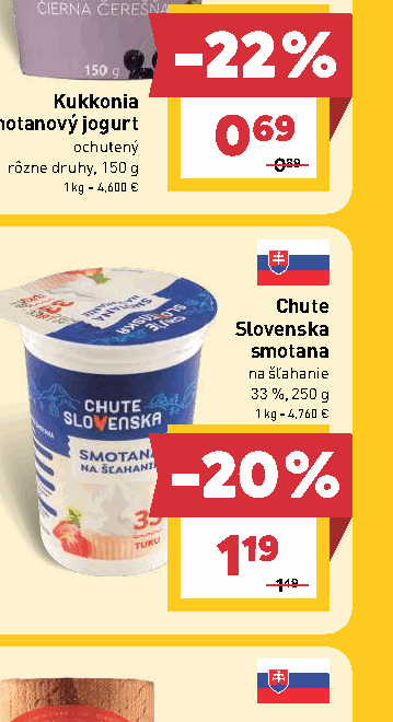 Chute Slovenska smotana na šľahanie