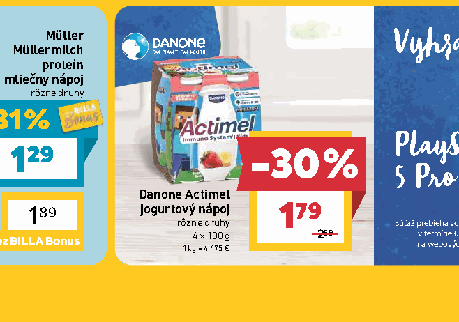 Danone Actimel jogurtový nápoj rôzne druhy