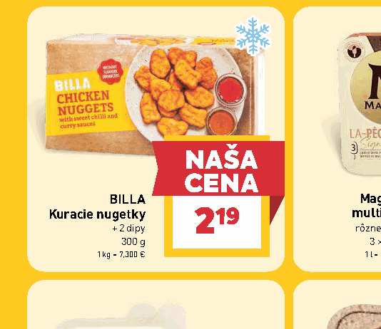 BILLA Kuracie nugetky + 2 dipy