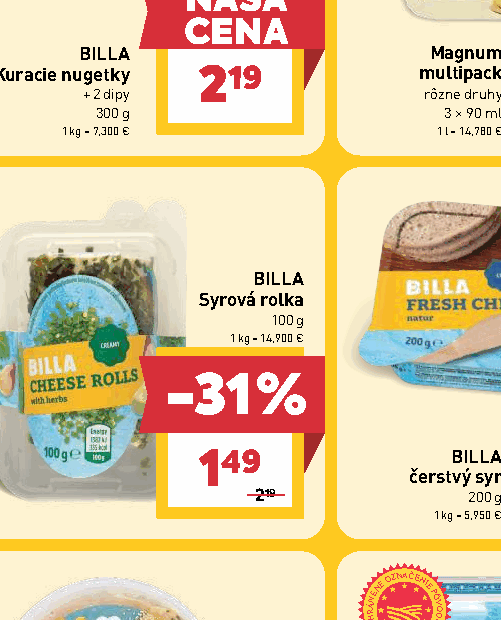 BILLA Syrová rolka