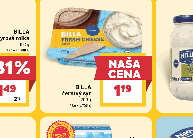 BILLA čerstvý syr