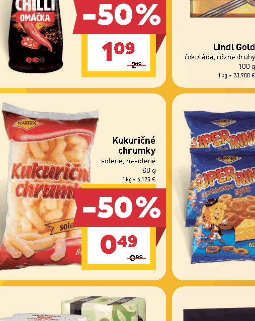 Kukuričné chrumky solené, nesolené