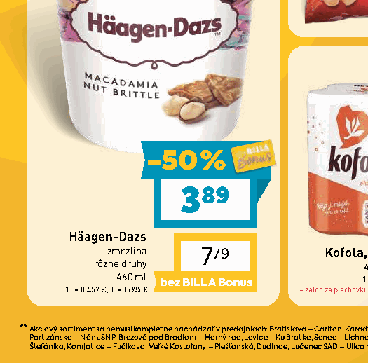 Häagen-Dazs zmrzlina rôzne druhy