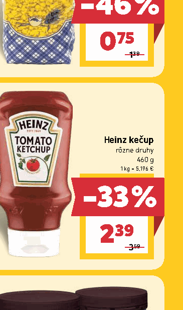Heinz kečup rôzne druhy
