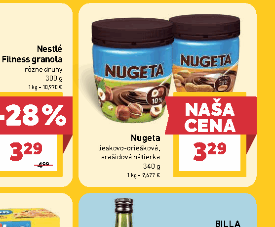 Nugeta lieskovo-oriešková, arašidová nátierka