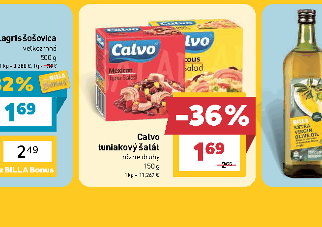 Calvo tuniakový šalát rôzne druhy