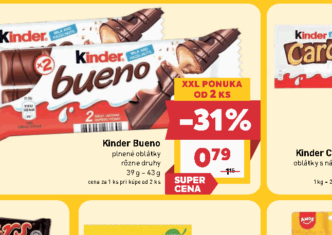 Kinder Bueno plnené oblátky rôzne druhy