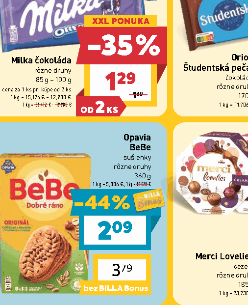 Opavia BeBe sušienky rôzne druhy