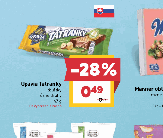 Opavia Tatranky oblátky rôzne druhy