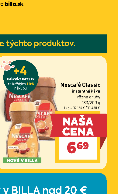 Nescafé Classic instantná káva rôzne druhy