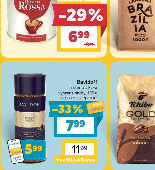 Davidoff instantná káva vybrané druhy, 100 g