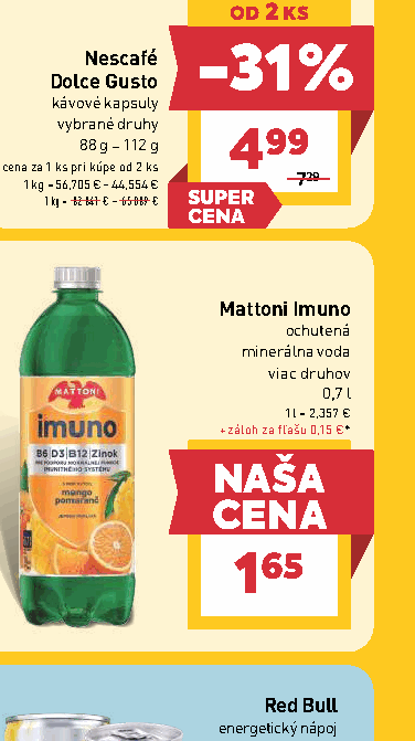 Mattoni Imuno ochutená minerálna voda viac druhov