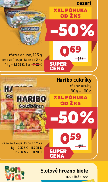 Haribo cukríky rôzne druhy