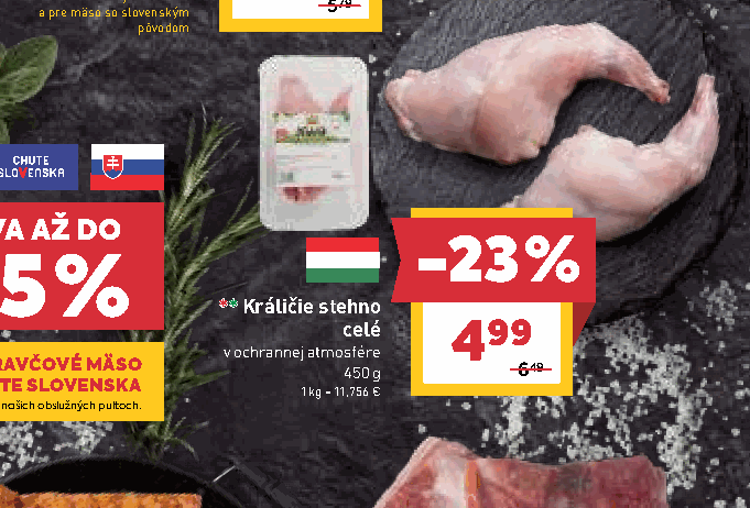 Králičie stehno celé v ochrannej atmosfére