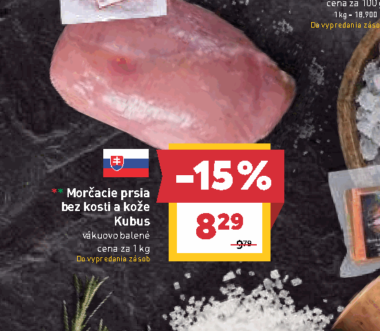 Morčacie prsia bez kosti a kože Kubus vákuovo balené