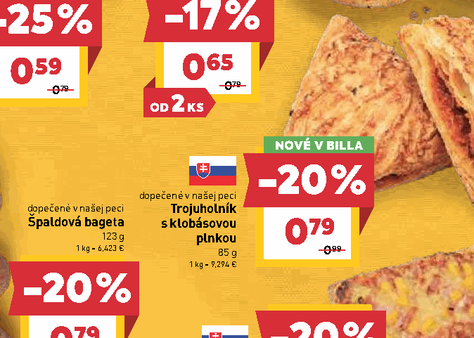 Trojuholník s klobásovou plnkou