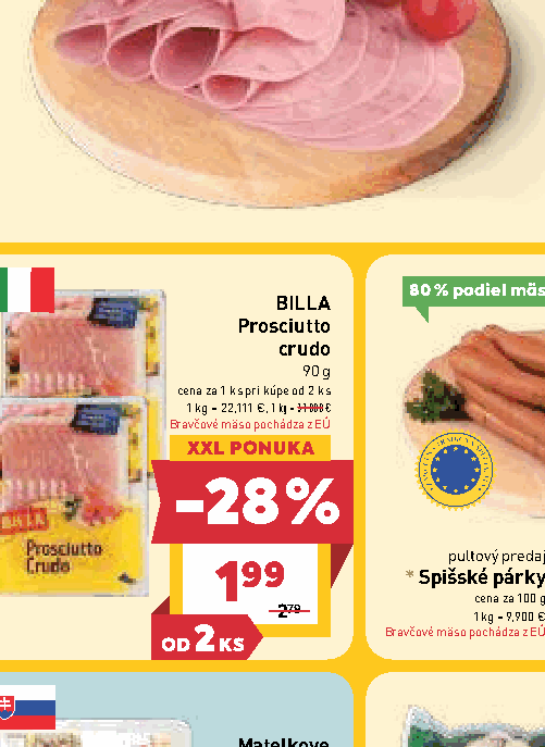 BILLA Prosciutto crudo