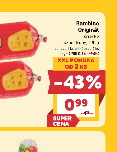 Bambino Originál črievko rôzne druhy, 100 g