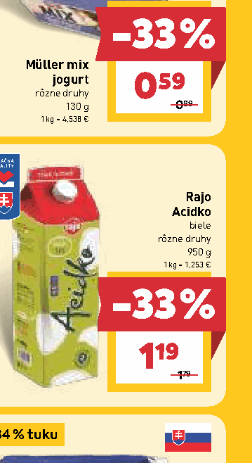 Rajo Acidko biele rôzne druhy