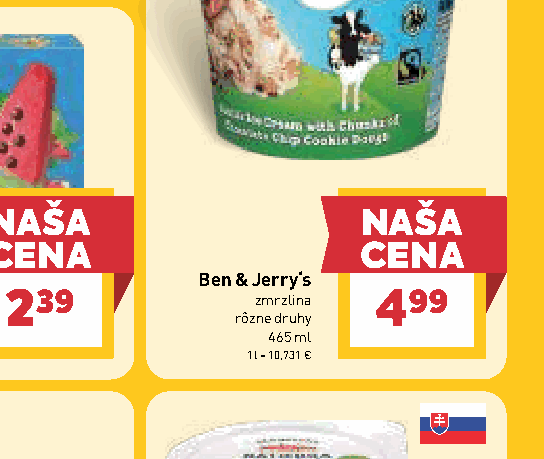 Ben & Jerry‘s zmrzlina rôzne druhy
