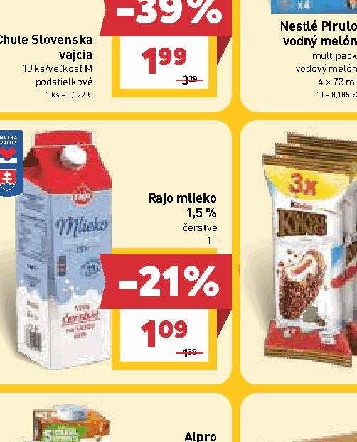 Rajo mlieko 1,5 % čerstvé