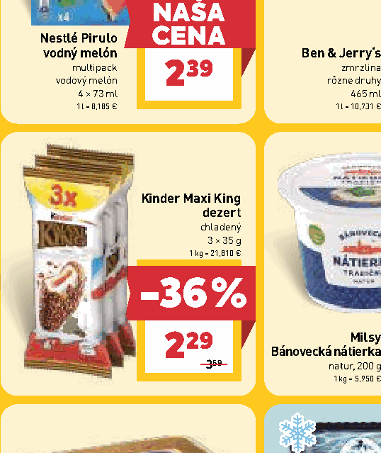 Kinder Maxi King dezert chladený