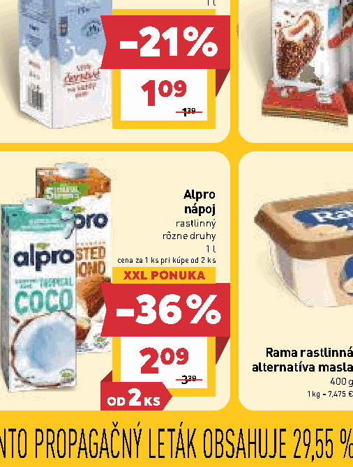 Alpro nápoj rastlinný rôzne druhy