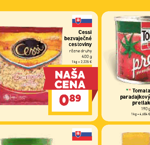 Cessi bezvaječné cestoviny rôzne druhy