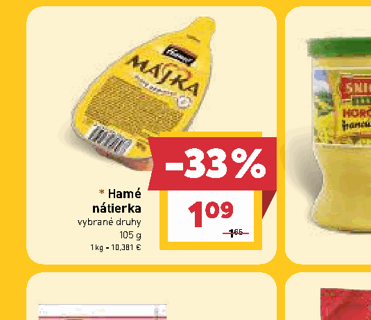 Hamé nátierka vybrané druhy